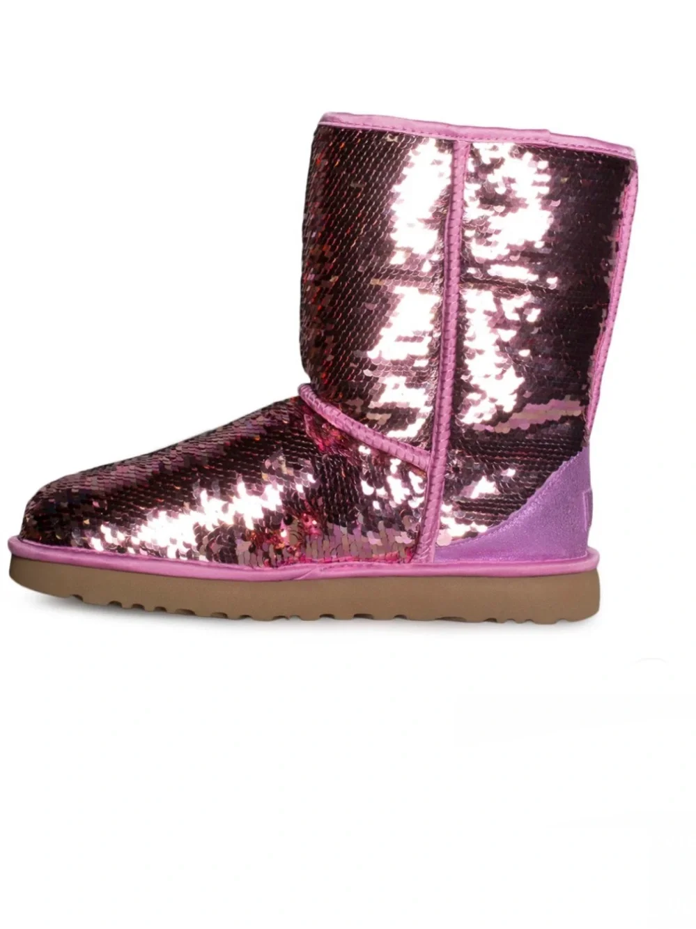 UGG Pink and Gold Sequin Short Boots